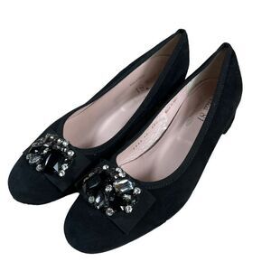 Ferca 81 Made in Italy Black Suede Jeweled Shoes